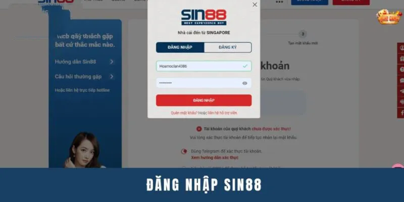 Quy trình đăng nhập Sin88 đơn giản